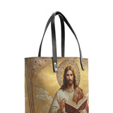 Catholight Jesus the Savior Eternal Light Leather Tote Bag