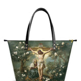 Catholight The Cross of Redemption Leather Tote Bag