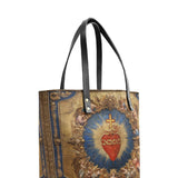 Catholight Sacred Heart of Divine Love Leather Tote Bag