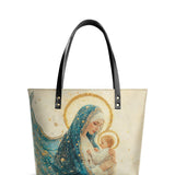 Catholight Divine Mother’s Embrace Leather Tote Bags