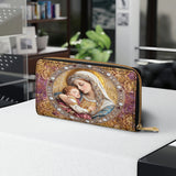 Divine Madonna And Child Leather Wallet Purse