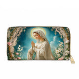 Lady Of Lourdes Leather Wallet Purse