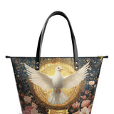 Catholight Dove of Eternal Light Leather Tote Bags