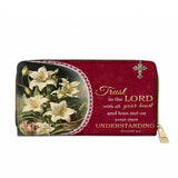 Lilies of Faith Leather Wallet Purse