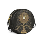 Catholight  The Corpus Christi Elegance Leather Circle Crossbody Bag