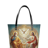 Catholight Trinity Divine The Holy Grace Leather Tote Bag