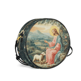 Catholight The Shepherd's Grace Leather Circle Crossbody Bag