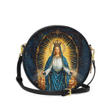 Catholight Celestial Devotion Leather Circle Crossbody Bag