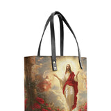 Catholight Glorious Ascension Christ Rising in Majesty Leather Tote Bag