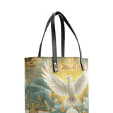 Catholight Grace of the Holy Spirit Leather Tote Bags