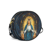 Catholight Celestial Devotion Leather Circle Crossbody Bag