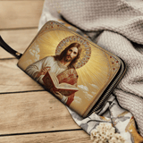 Jesus the Savior Eternal Light - Leather Wallet Purse