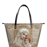 Catholight Heavenly Grace In Radiant Splendor Leather Tote Bag