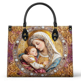 Catholight  Divine Madonna And Child Leather Bag