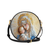 Catholight Divine Grace and Serenity Leather Circle Crossbody Bag