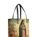 Catholight Roses of Guadalupe Leather Tote Bags