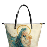 Catholight Divine Mother’s Embrace Leather Tote Bags