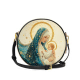 Catholight Divine Mother’s Embrace Leather Circle Crossbody Bag