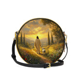 Catholight Divine Light and Love Leather Circle Crossbody Bag