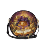 Catholight The Chalice of Abundance Leather Circle Crossbody Bag