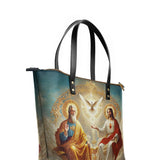 Catholight Trinity Divine The Holy Grace Leather Tote Bag