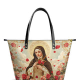 Catholight Little Flower Elegance Leather Tote Bags