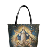 Catholight The Queen of Heaven Leather Tote Bag