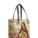 Catholight Little Flower Elegance Leather Tote Bags