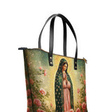 Catholight Roses of Guadalupe Leather Tote Bags