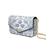 Catholight Sacred Elegance: Blue and White Devotion Envelope Chain Crossbody Bag