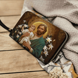 Guardian of Faith and Purity - Leather Wallet Purse