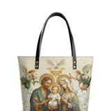 Catholight Holy Family Sacred Leather Tote Bags