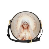 Catholight Eucharistic Grace Leather Circle Crossbody Bag