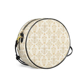 Catholight  The Ave Maria Pattern Leather Circle Crossbody Bag