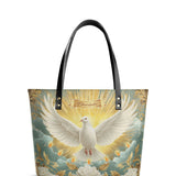 Catholight Grace of the Holy Spirit Leather Tote Bags