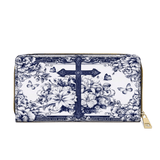 Catholight  The Cross Amidst Blooming Faith - Leather Wallet Purse