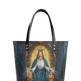 Catholight Celestial Devotion Leather Tote Bags