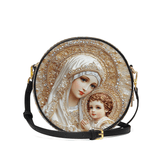 Catholight Heavenly Grace In Radiant Splendor Leather Circle Crossbody Bag