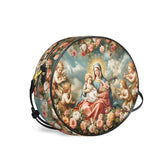 Catholight  Halo Of Roses Leather Circle Crossbody Bag