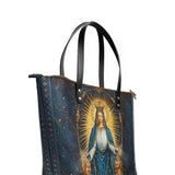 Catholight Celestial Devotion Leather Tote Bags