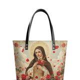 Catholight Little Flower Elegance Leather Tote Bags