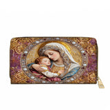 Divine Madonna And Child Leather Wallet Purse