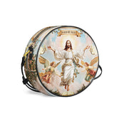 Catholight  In God We Trust Leather Circle Crossbody Bag