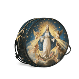 Catholight The Queen of Heaven Leather Circle Crossbody Bag