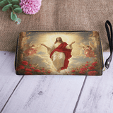 Glorious Ascension Christ Rising in Majesty - Leather Wallet Purse