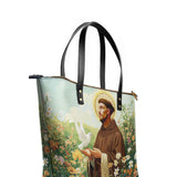 Catholight Harmony of Saint Francis Leather Tote Bags