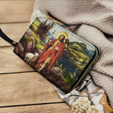 Saint John The Baptist Shepherd Leather Wallet Purse