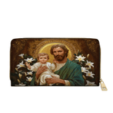 Guardian of Faith and Purity - Leather Wallet Purse