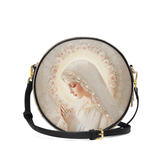 Catholight Rose Halo Devotion Leather Circle Crossbody Bag