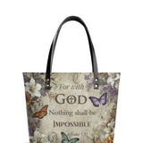 Catholight Faithful Blossom Leather Tote Bags